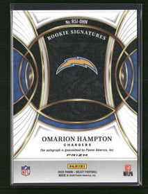 2025 Panini Select Rookie Signatures Prizm Omarion Hampton Auto #RSI-OHN