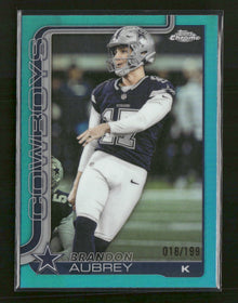 2025 Topps Chrome Aqua Refractor Brandon Aubrey #/199 #81