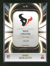 2025 Panini Select On Target Tie-Dye Prizm Nico Collins #/25 #10