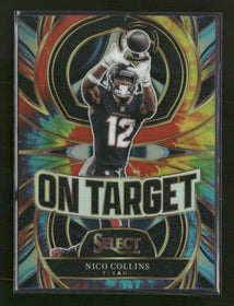 2025 Panini Select On Target Tie-Dye Prizm Nico Collins #/25 #10