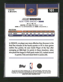 2025-26 Topps Chrome Blue X-Fractor Jalen Brunson #101