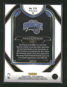 2024-25 Panini Select Elephant Prizm Paolo Banchero #215