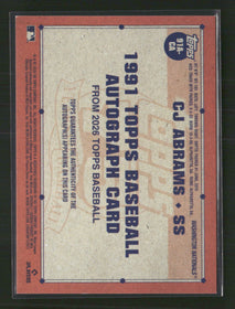 2026 Topps 1991 Topps Baseball 35th Anniversary Auto CJ Abrams Auto #91A-CA