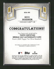 2024 Topps Tier One Break Out Auto Gold Foil Nico Hoerner #BOA-NH