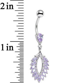 Lilac CZ Gem Light as a Feather Dangle Belly Ring