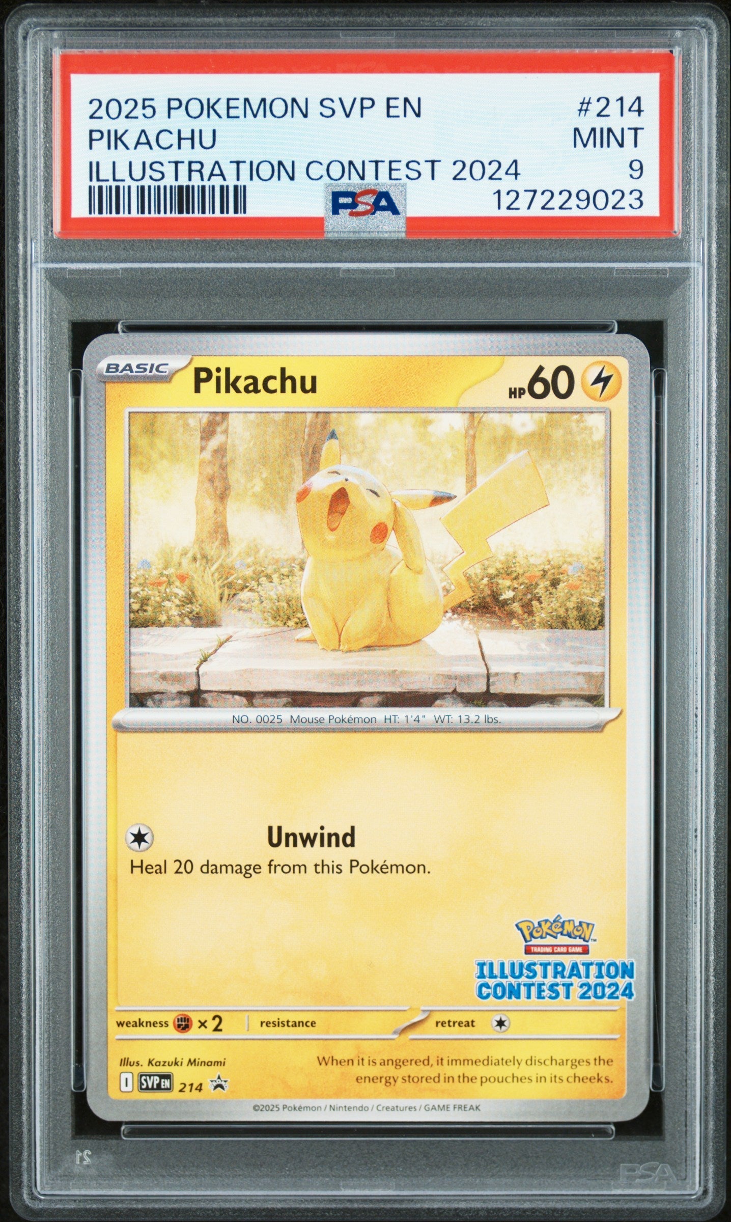 2025 Pokemon SVP EN Illustration Contest 2024 Pikachu 9 PSA #214