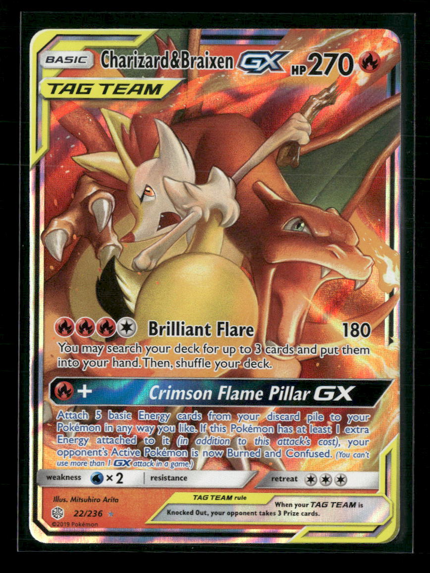 SM - Cosmic Eclipse Charizard & Braixen GX #22/236