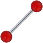 Red MIRACLE BALL Barbell Tongue Ring