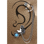 18G Burnished Silver Wild West Feather Chain Earring Set