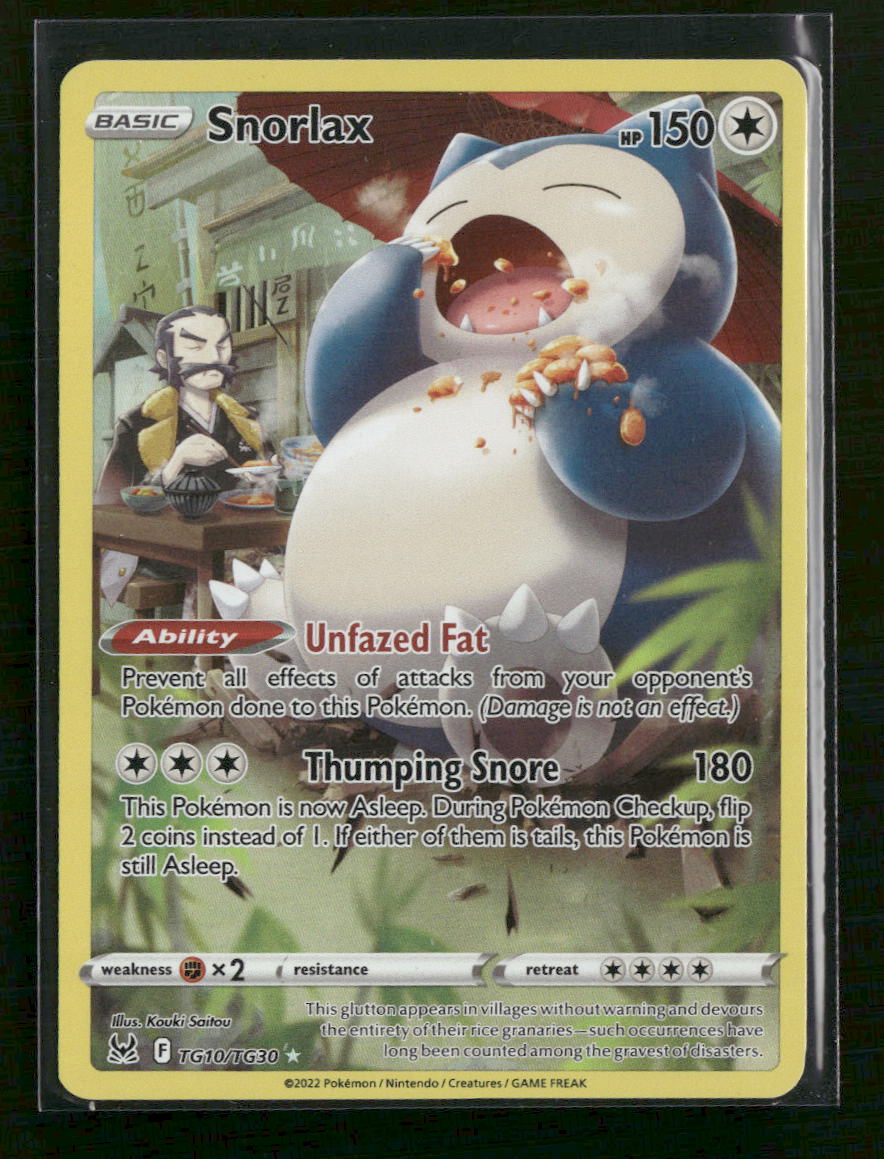 SWSH11: Lost Origin Trainer Gallery Snorlax #TG10/TG30