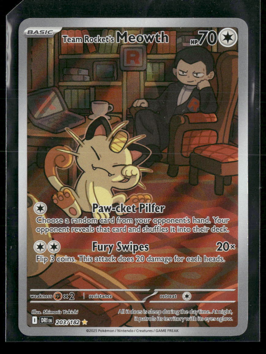 SV10: Destined Rivals Team Rocket's Meowth #203/182