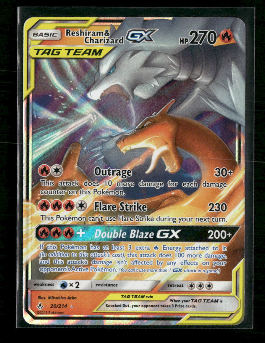 SM - Unbroken Bonds Reshiram & Charizard GX #20/214