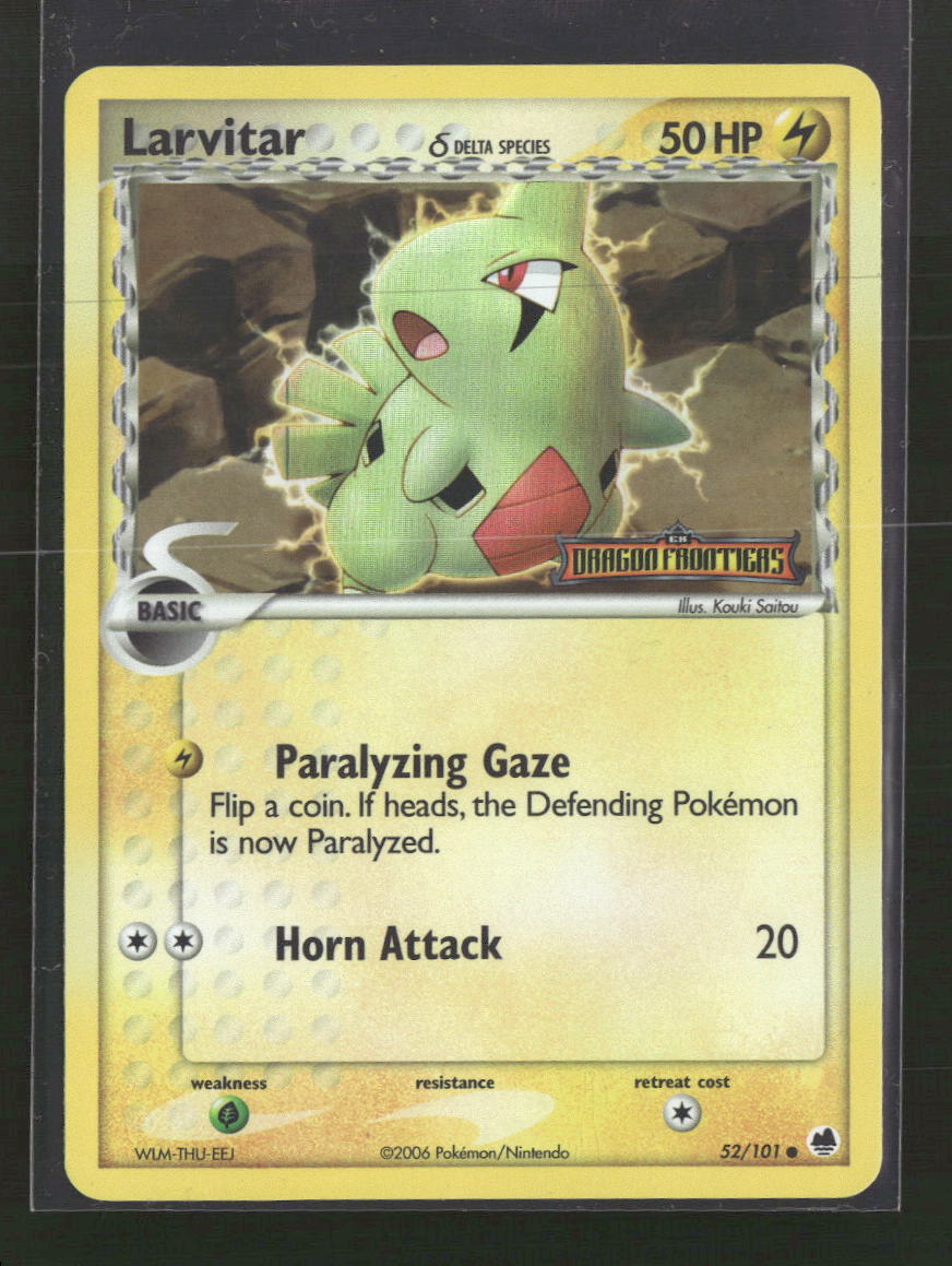Dragon Frontiers Larvitar (Delta Species) #52/101 (Dragon Frontiers stamped)