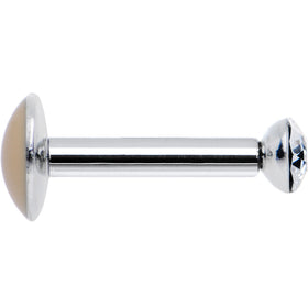 16G 1/4 Handmade Labret Created with Crystals 2.5mm