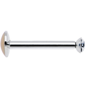 16G 3/8 Handmade Labret Created with Crystals 2.5mm