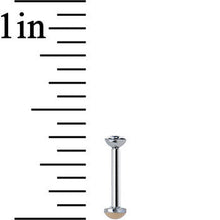 18G 1/4 Handmade Labret Created with Crystals 2.5mm