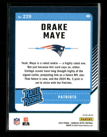 2024 Donruss Optic Blue Hyper Drake Maye #229