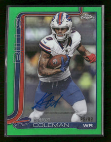 2025 Topps Chrome Green Refractor Keon Coleman #/99 Auto #30