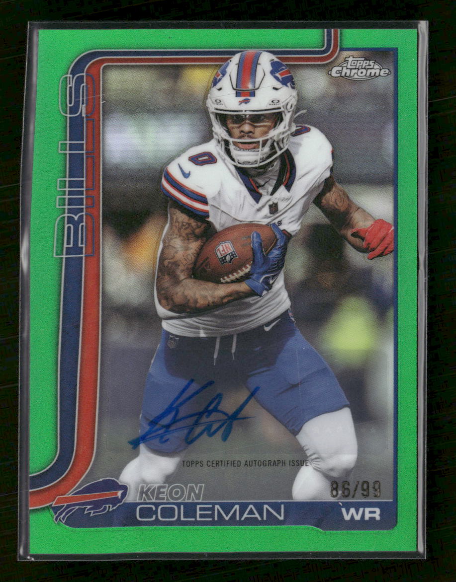 2025 Topps Chrome Green Refractor Keon Coleman #/99 Auto #30