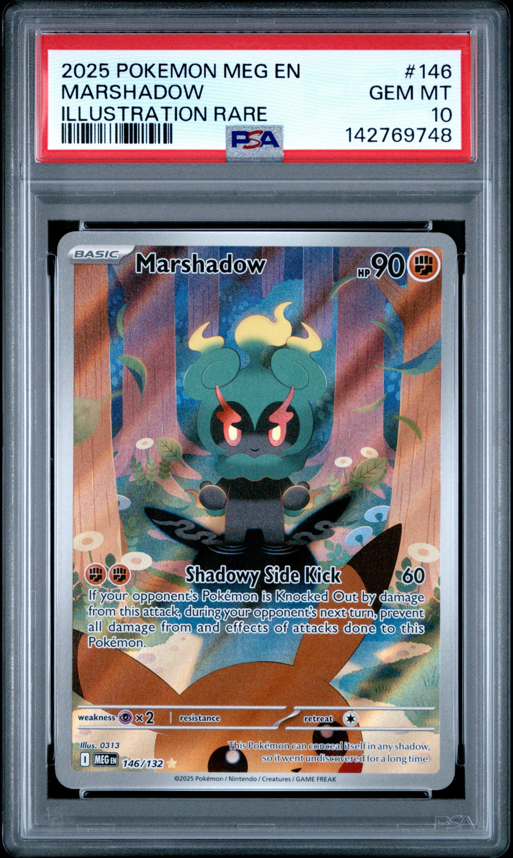 2025 Pokemon Meg En-Mega Evolution Illustration Rare Marshadow 10 PSA #146