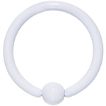 16G White Ceramic Coated Stainless Steel BCR Captive Ring