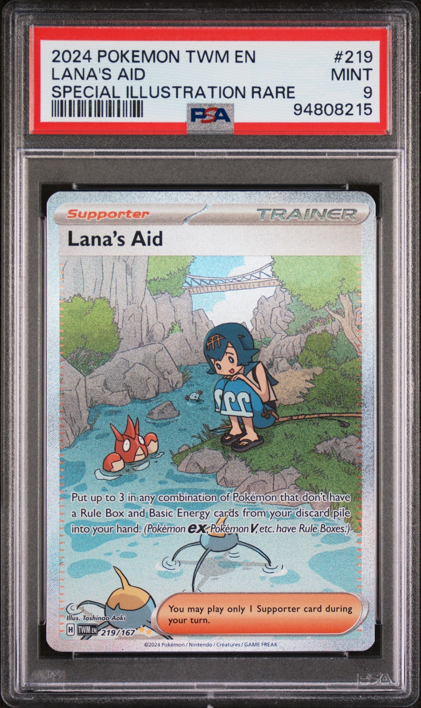 2024 Pokemon Twilight Masquerade Special Illustration Rare Lana'S Aid 9 PSA #219