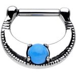 14G Surgical Steel Semi-precious Turquoise Septum Clicker