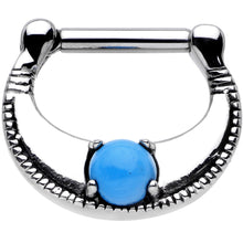 14G Surgical Steel Semi-precious Turquoise Septum Clicker