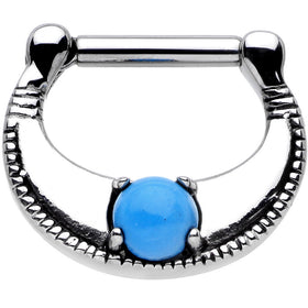 14G Surgical Steel Semi-precious Turquoise Septum Clicker