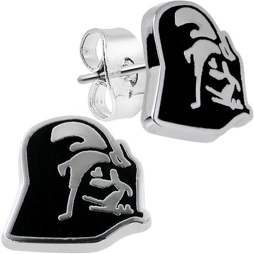 Officially Licensed Steel Star Wars Darth Vader Stud Earrings