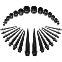 Black Acrylic Taper Plug Kit - 32 Piece 14 to 00G Ear Stretchers