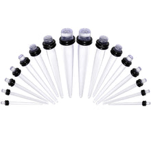 Clear Acrylic Taper Plug Kit - 32 Piece 14 to 00G Ear Stretchers