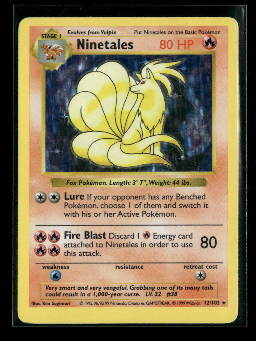 Base Set (Shadowless) Ninetales Unlimited #012/102