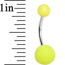 Yellow Acrylic Textured Ball Belly Ring
