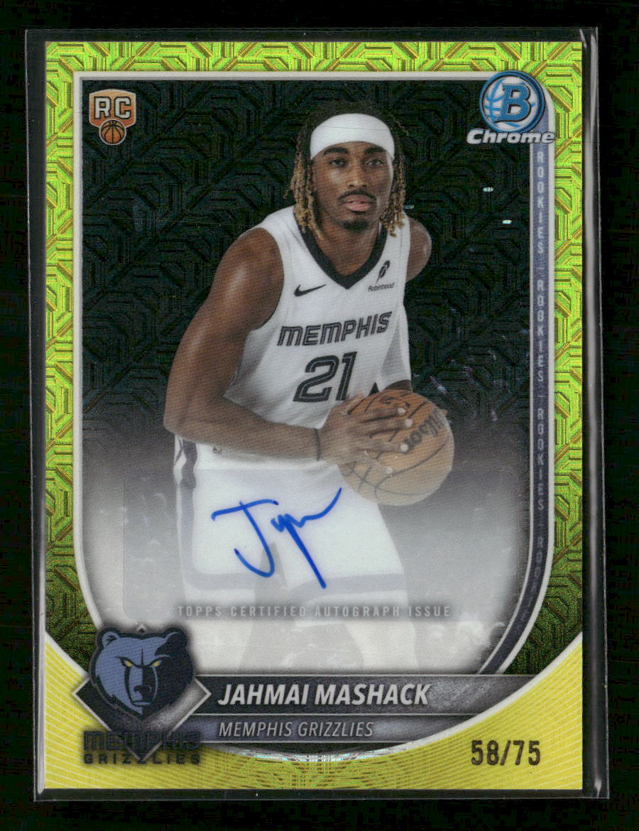 2025-26 Bowman Chrome Auto Yellow Refractor Jahmai Mashack #/75 Auto #BCA-JM