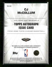 Topps 2025 Chrome Orange /15 CJ McCollum Auto #TAI-CJM