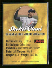 Rookie Phenoms Shohei Otani #