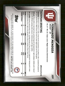2025 Bowman University Chrome Teal Lava Refractor Fernando Mendoza #109