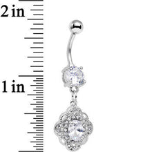 Clear Cubic Zirconia Yorkshire Lace Dangle Belly Ring