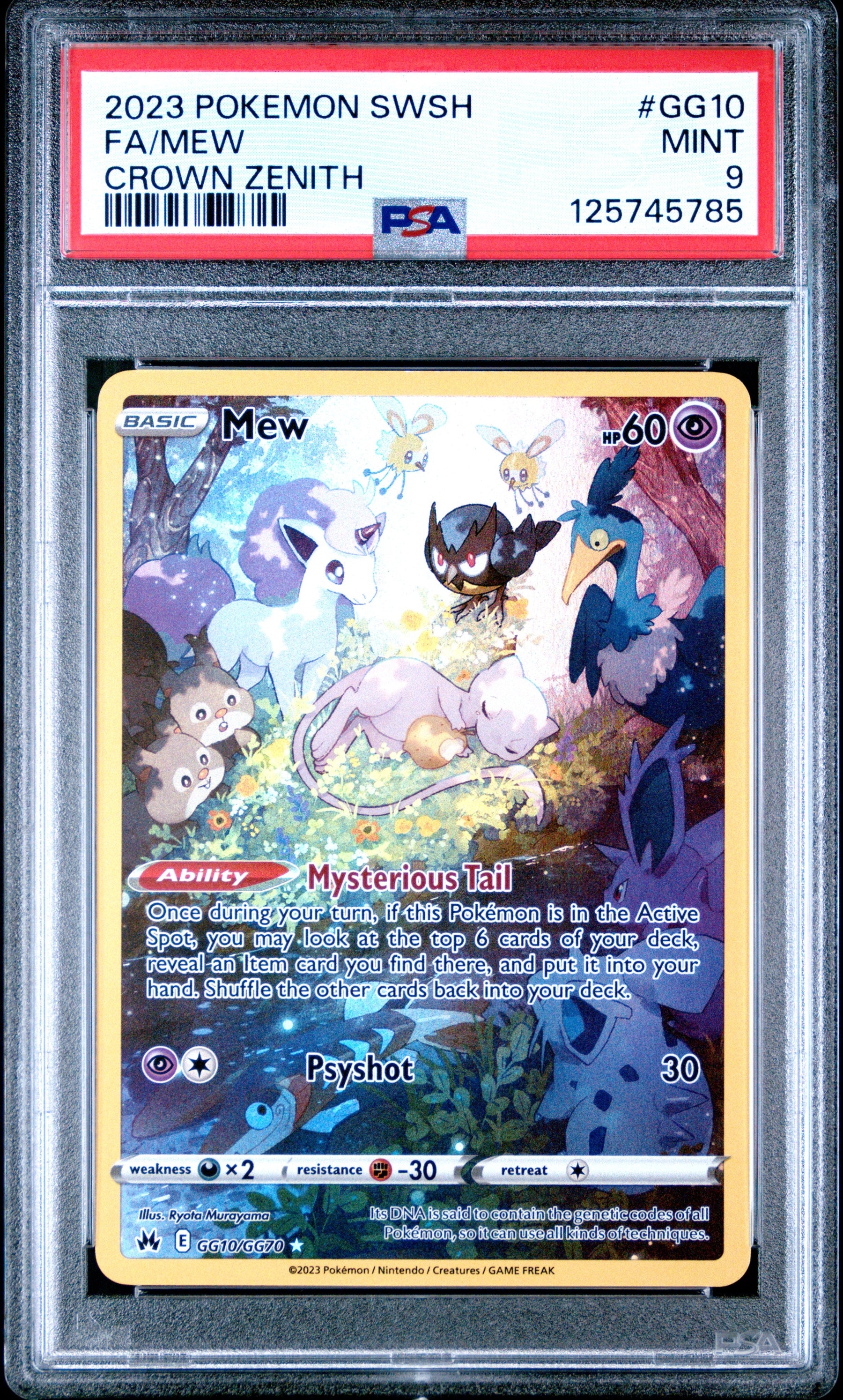 2023 Pokemon Sword And Shield Crown Zenith Crown Zenith Fa/Mew 9 PSA #GG10