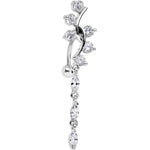 Clear Gem Swirl Teardrop Top Mount Dangle Belly Ring