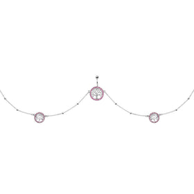 38 Pink Accent Tree of Life Charm Dangle Belly Chain