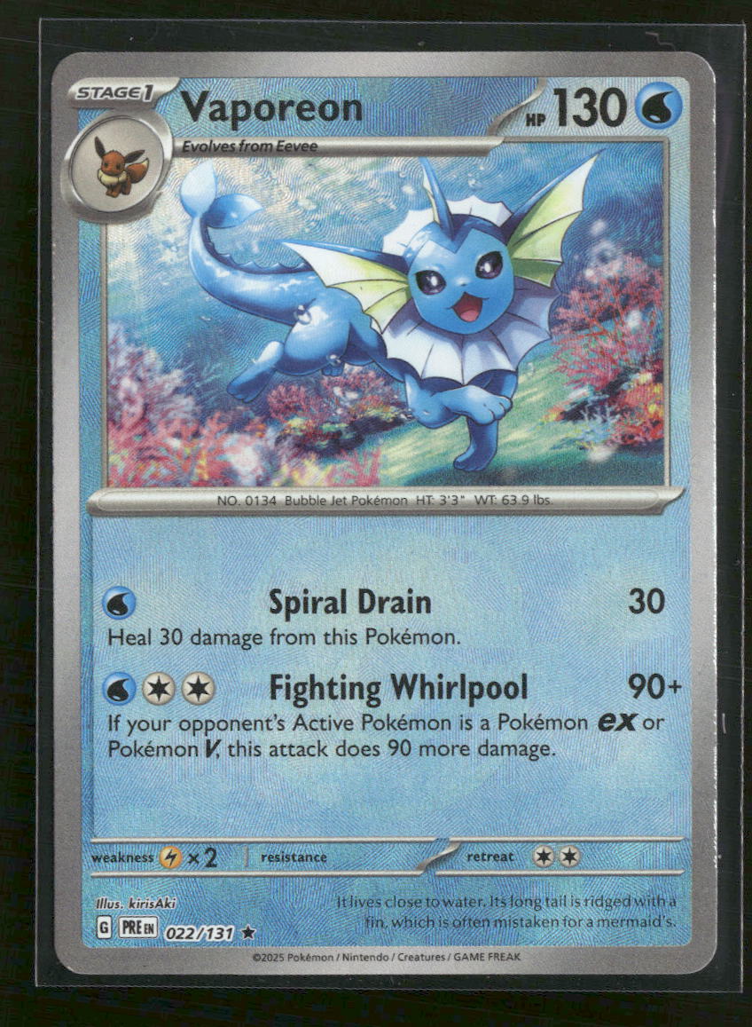 SV: Prismatic Evolutions Vaporeon (Master Ball Pattern) #022/131