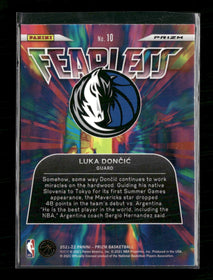 2021-22 Panini Prizm Fearless Prizms Silver Luka Doncic #10