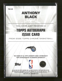 2025-26 Topps Chrome Auto Issue Veterans Anthony Black #TAU-AB