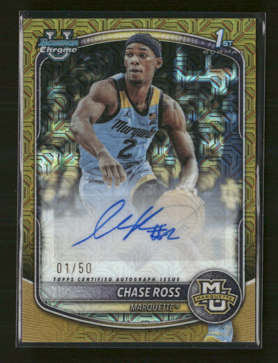 2025-26 Topps Bowman Chrome Auto Chase Ross 1st Gold Mojo #CPA-CR #/50