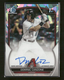 2023 Bowman Chrome Prospect Auto Atomic Refractors #/100 Dominic Canzone #CPA-DC
