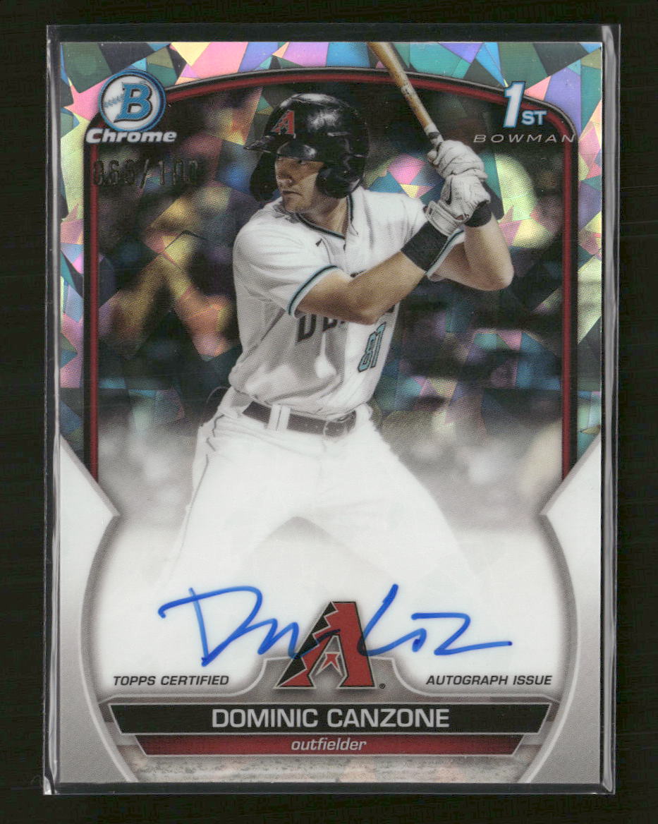 2023 Bowman Chrome Prospect Auto Atomic Refractors #/100 Dominic Canzone #CPA-DC