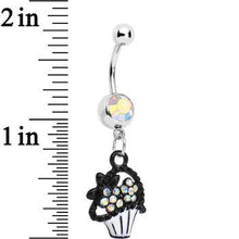 Aurora Czech Stone Basket of Flowers Dangle Belly Ring