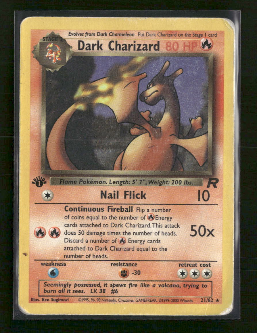 Team Rocket Dark Charizard (21) 1st Edition #21/82 *Damaged*